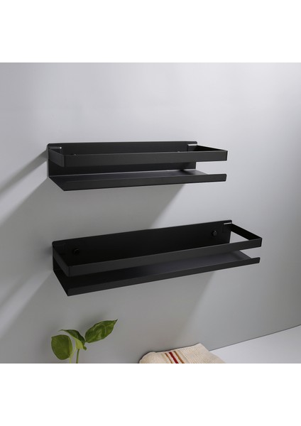 Siyah 20CM Tarzı Banyo Aksesuarları 25 cm Modern Mat Siyah Banyo Köşe Rafları Mutfak Duvar Rafı Duş Şampuan Depolama Rafı (Yurt Dışından) indirimleri