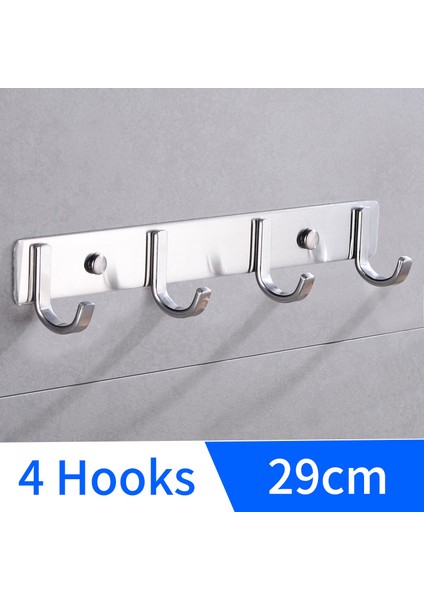 4 Kanca Stili Gömme Kanca Paslanmaz Çelik Banyo Kanca Havlular Anahtar Çanta Şapka Giysi Mont Kanca Duvara Monte Kapı Askı Dekoratif Asma Raf (Yurt Dışından)