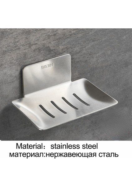 Şerit Cilalı Stil Duvara Monte Sabunluk Tutucu Banyo ve Mutfak Organizer Metal Sabun Tutucu (Yurt Dışından)