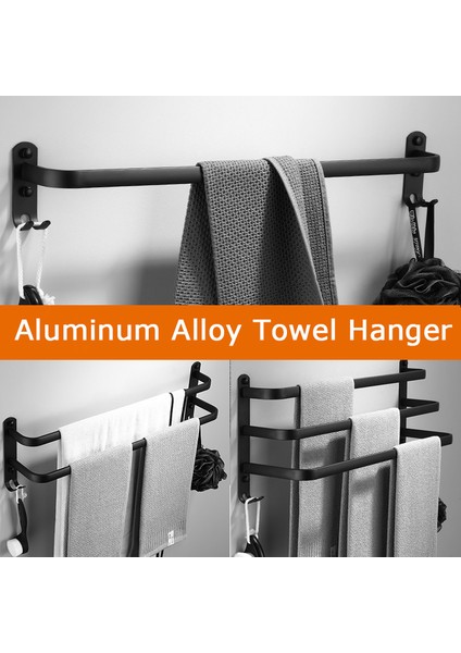 Çift Katmanlar 30CM Stili Alüminyum 3 Katmanlı Havlu Askılığı Duvara Monteli cm Havlu Askısı Banyo Havlu Rafı Mat Siyah Havlu Tutucu (Yurt Dışından) modelleri