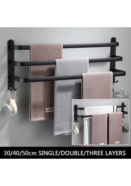 Çift Katmanlar 30CM Stili Alüminyum 3 Katmanlı Havlu Askılığı Duvara Monteli cm Havlu Askısı Banyo Havlu Rafı Mat Siyah Havlu Tutucu (Yurt Dışından) fırsatları