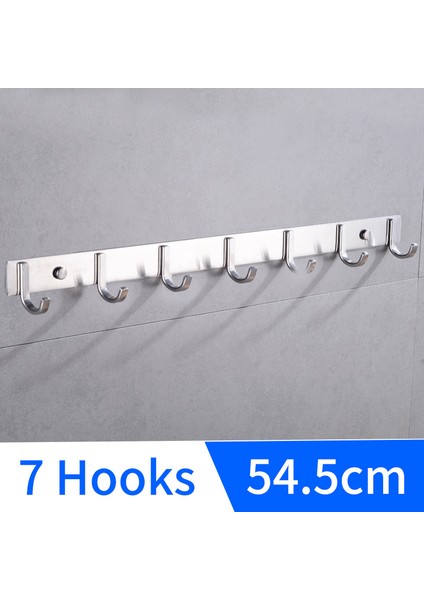 7 Kanca Stili Gömme Kanca Paslanmaz Çelik Banyo Kanca Havlular Anahtar Çanta Şapka Giysi Mont Kanca Duvara Monte Kapı Askı Dekoratif Asma Raf (Yurt Dışından)