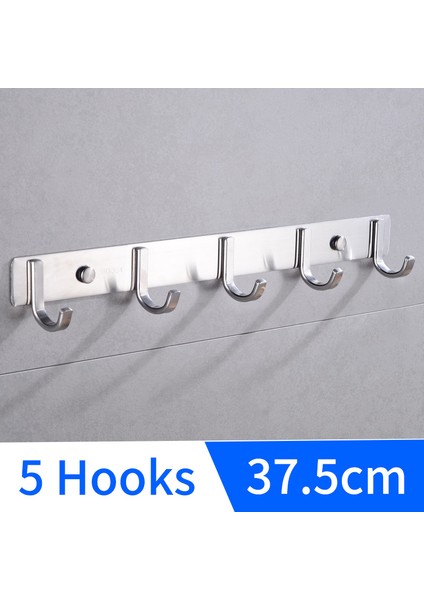 5 Kanca Stili Gömme Kanca Paslanmaz Çelik Banyo Kanca Havlular Anahtar Çanta Şapka Giysi Mont Kanca Duvara Monte Kapı Askı Dekoratif Asma Raf (Yurt Dışından)