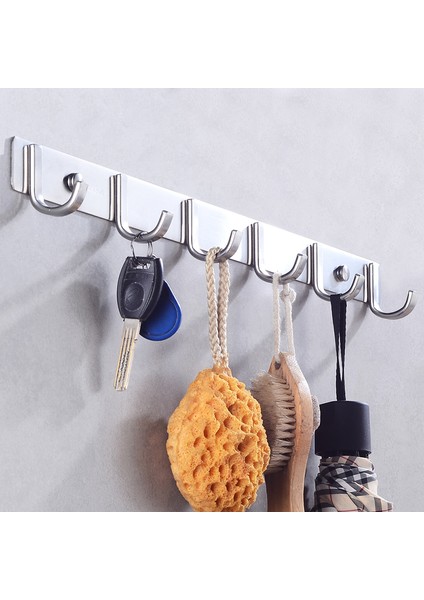 5 Kanca Stili Gömme Kanca Paslanmaz Çelik Banyo Kanca Havlular Anahtar Çanta Şapka Giysi Mont Kanca Duvara Monte Kapı Askı Dekoratif Asma Raf (Yurt Dışından) fırsatları