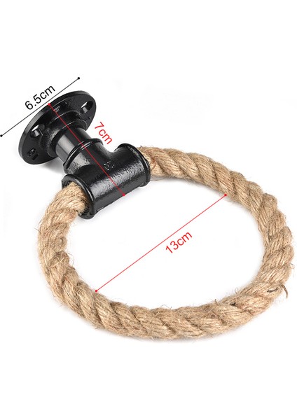 Siyah Stil Halat Havlu Askısı Duvara Monte El Havlu Halkaları Ağır Hizmet Dayanıklı Havlu Tutucu Banyo Için Paslanmaz Doğal Rustik Halatlar (Yurt Dışından)