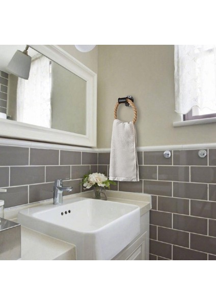 Siyah Stil Halat Havlu Askısı Duvara Monte El Havlu Halkaları Ağır Hizmet Dayanıklı Havlu Tutucu Banyo Için Paslanmaz Doğal Rustik Halatlar (Yurt Dışından) modelleri