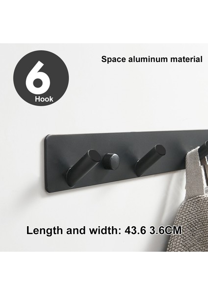 Typel 7 Siyah Stil Pcs Askı Kanca Sıra Kanca Kapı Duvar Asılı Yapışkan Anahtarlık Havlu Askısı Ev Düzenleyici Mutfak Banyo Aksesuarları (Yurt Dışından)