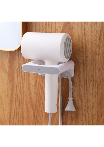 Beyaz Gri Tarzı Duvar Monteli Saç Kurutma Makinesi Askısı Raf Organizer Banyo Aksesuarları Saç Kurutma Makinesi (Yurt Dışından) fiyatları