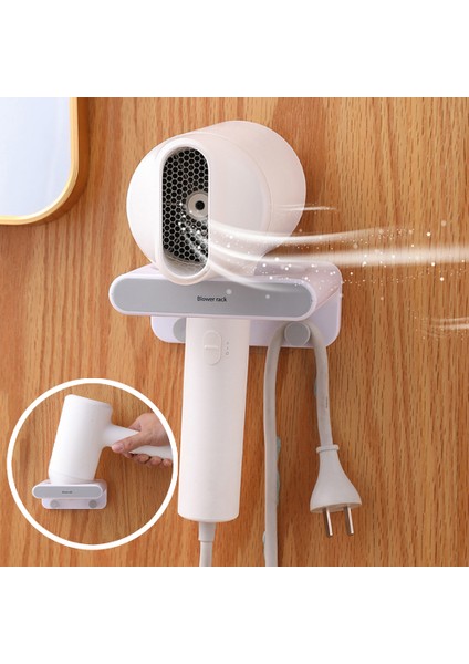 Beyaz Gri Tarzı Duvar Monteli Saç Kurutma Makinesi Askısı Raf Organizer Banyo Aksesuarları Saç Kurutma Makinesi (Yurt Dışından) indirimleri