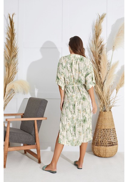 15689 Uzun Kimono Elbise