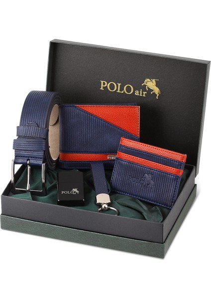 Su Yolu Desen Cüzdan Kartlık Kemer Çakmak Anahtarlık Kombin Set Chm-15