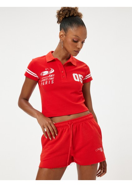 Mini Şort Beli Bağcıklı Slogan Işlemeli Kesik Paça Slim Fit Cep Detaylı fiyatları