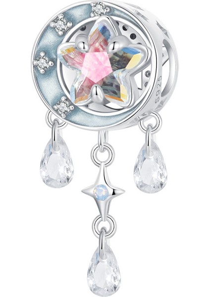 Pendant Charm Starry Moon Dreamcatcher Kadınlar Için Karşılaştırılmış Farklı Bileklikler ve Kolye 925 Gümüş (Yurt Dışından)