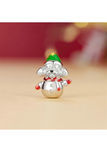 Pendant Charm Noel Snowman Puppy Kadınlar Için Karşılaştırılmış Farklı Bileklikler ve Kolye 925 Gümüş (Yurt Dışından)