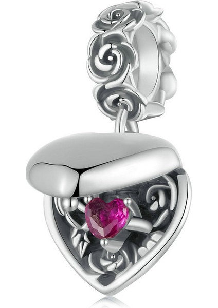 Pendant Charm Romantik Rose Proposal Box Kadınlar Için Karşılaştırılmış Farklı Bileklikler ve Kolye 925 Gümüş (Yurt Dışından)