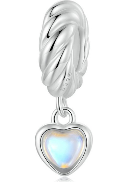 Pendant Charm Dinamik Kalp Silikon Stopper Bead Kadınlar Için Karşılaştırılmış Farklı Bileklikler ve Kolye 925 Gümüş (Yurt Dışından)