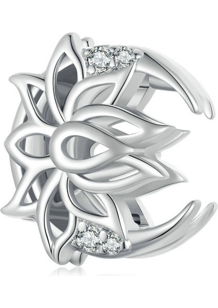 Pendant Charm Lotus Clip Beads Kadınlar Için Karşılaştırılmış Farklı Bileklikler ve Kolye 925 Gümüş (Yurt Dışından)