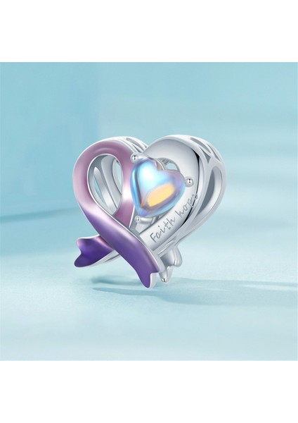 Pendant Charm Pembe Ribbon Kadınlar Için Karşılaştırılmış Farklı Bileklikler ve Kolye 925 Gümüş (Yurt Dışından)