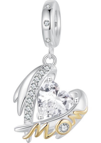 Pendant Charm Annemin Günü Kalp Kanalı Pendant Kadınlar Için Karşılaştırılmış Farklı Bileklikler ve Kolye 925 Gümüş (Yurt Dışından)