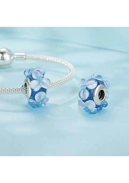 Pendant Charm Blue Flower Murano Bead Kadınlar Için Karşılaştırılmış Farklı Bileklikler ve Kolye 925 Gümüş (Yurt Dışından) fiyatları