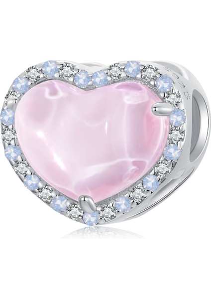 Pendant Charm Pembe Kalp Kadınlar Için Karşılaştırılmış Farklı Bileklikler ve Kolye 925 Gümüş (Yurt Dışından)