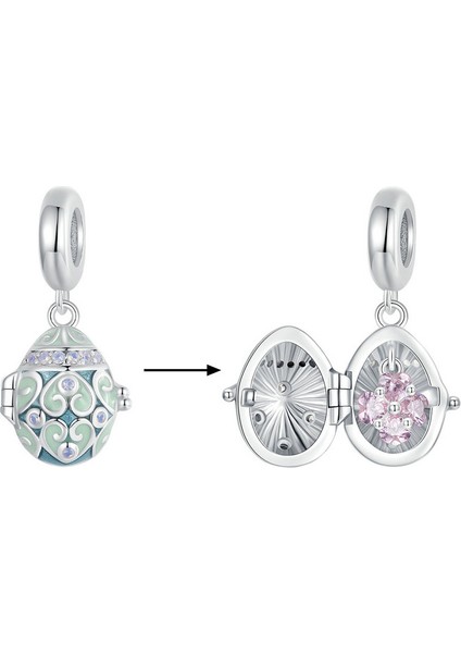 Pendant Charm Şanslı Yumurt Pendant Kadınlar Için Karşılaştırılmış Farklı Bileklikler ve Kolye 925 Gümüş (Yurt Dışından)
