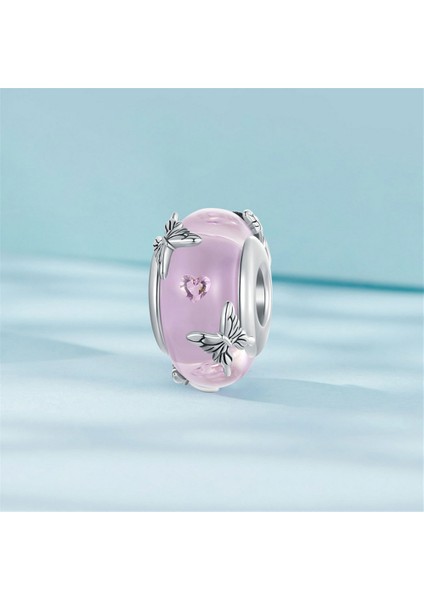 Pendant Charm Pembe Murano Camı Kelebek Kadınlar Için Karşılaştırılmış Farklı Bileklikler ve Kolye 925 Gümüş (Yurt Dışından) fırsatları