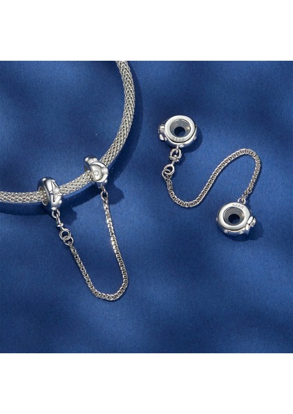 Pendant Charm Star And Moon Safety Chain Kadınlar Için Karşılaştırılmış Farklı Bileklikler ve Kolye 925 Gümüş (Yurt Dışından)