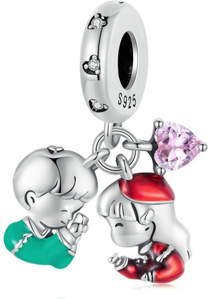 Pendant Charm Küçük Çocuk Küçük Kızı Seviyor. Kadınlar Için Karşılaştırılmış Farklı Bileklikler ve Kolye 925 Gümüş (Yurt Dışından)