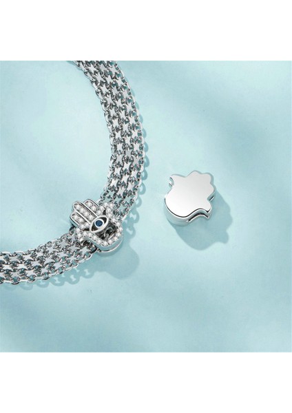 Pendant Charm Fatima Clip Beads Elleri Kadınlar Için Karşılaştırılmış Farklı Bileklikler ve Kolye 925 Gümüş (Yurt Dışından)