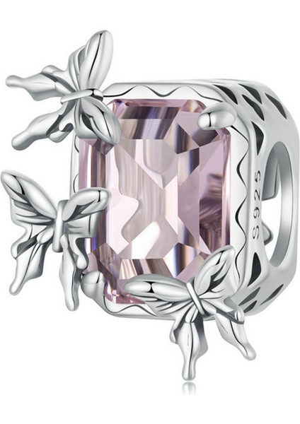 Pendant Charm Pembe Kelebek Kadınlar Için Karşılaştırılmış Farklı Bileklikler ve Kolye 925 Gümüş (Yurt Dışından)
