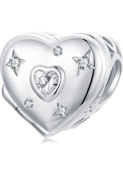 Pendant Charm Kalp Şekilli Tahlike Kutusu Kadınlar Için Karşılaştırılmış Farklı Bileklikler ve Kolye 925 Gümüş (Yurt Dışından)