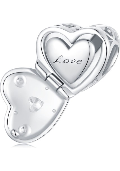 Pendant Charm Kalp Şekilli Tahlike Kutusu Kadınlar Için Karşılaştırılmış Farklı Bileklikler ve Kolye 925 Gümüş (Yurt Dışından)