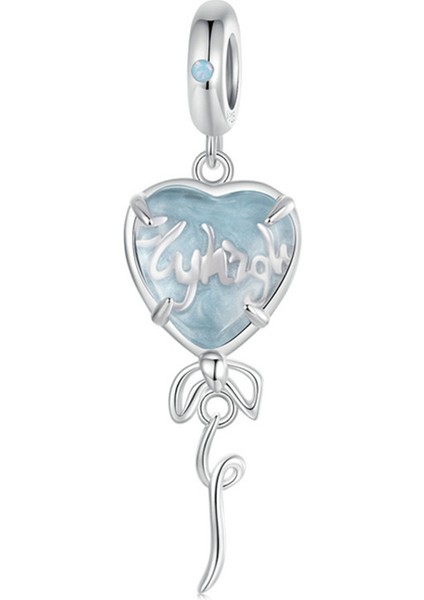 Pendant Charm Kalp Şeklindeki Balon Kadınlar Için Karşılaştırılmış Farklı Bileklikler ve Kolye 925 Gümüş (Yurt Dışından)
