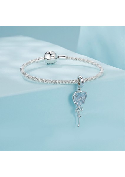 Pendant Charm Kalp Şeklindeki Balon Kadınlar Için Karşılaştırılmış Farklı Bileklikler ve Kolye 925 Gümüş (Yurt Dışından)