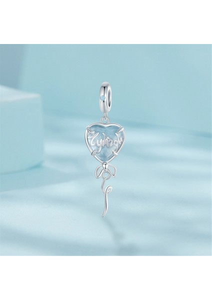 Pendant Charm Kalp Şeklindeki Balon Kadınlar Için Karşılaştırılmış Farklı Bileklikler ve Kolye 925 Gümüş (Yurt Dışından)