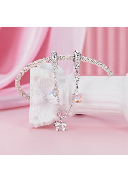 Pendant Charm Ballet Bow Safety Chain Kadınlar Için Karşılaştırılmış Farklı Bileklikler ve Kolye 925 Gümüş (Yurt Dışından) modelleri
