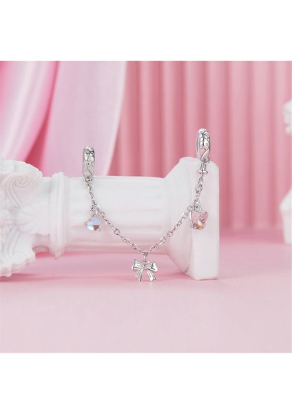 Pendant Charm Ballet Bow Safety Chain Kadınlar Için Karşılaştırılmış Farklı Bileklikler ve Kolye 925 Gümüş (Yurt Dışından) indirimleri