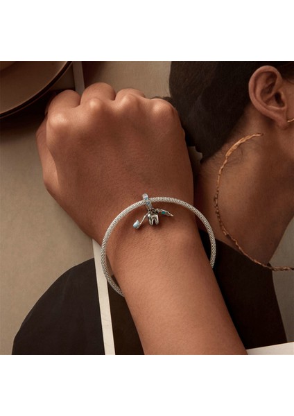 Pendant Charm Üç Parça Araç Fırçası Ayarlayın Kadınlar Için Karşılaştırılmış Farklı Bileklikler ve Kolye 925 Gümüş (Yurt Dışından)