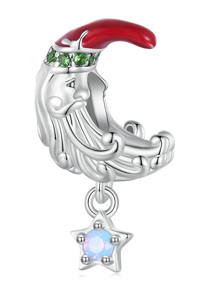 Pendant Charm Ay Işığı Noel Baba Kadınlar Için Karşılaştırılmış Farklı Bileklikler ve Kolye 925 Gümüş (Yurt Dışından)