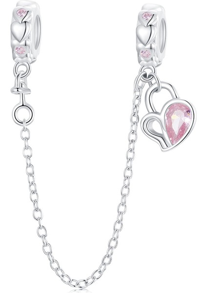 Pendant Charm Kalp Kilit Güvenlik Zinciri Kadınlar Için Karşılaştırılmış Farklı Bileklikler ve Kolye 925 Gümüş (Yurt Dışından)