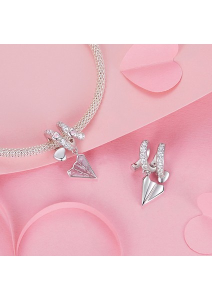 Pendant Charm Paper Airplane Love Letter Kadınlar Için Karşılaştırılmış Farklı Bileklikler ve Kolye 925 Gümüş (Yurt Dışından)