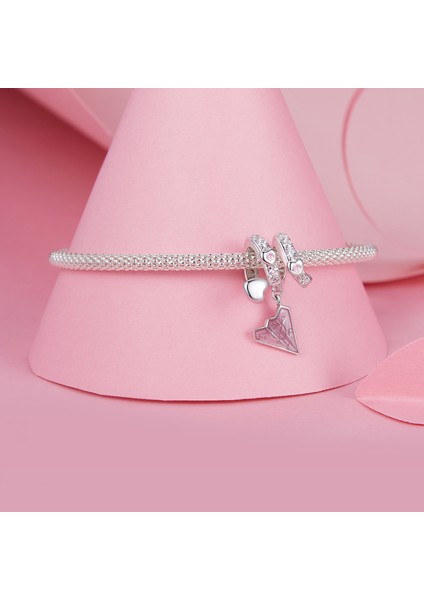 Pendant Charm Paper Airplane Love Letter Kadınlar Için Karşılaştırılmış Farklı Bileklikler ve Kolye 925 Gümüş (Yurt Dışından)