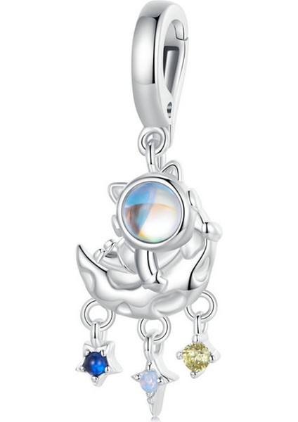 Pendant Charm Ay Astronaut Kadınlar Için Karşılaştırılmış Farklı Bileklikler ve Kolye 925 Gümüş (Yurt Dışından)