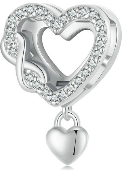 Pendant Charm Sonsuza Dek Kalp Klip Ayıları Kadınlar Için Karşılaştırılmış Farklı Bileklikler ve Kolye 925 Gümüş (Yurt Dışından)