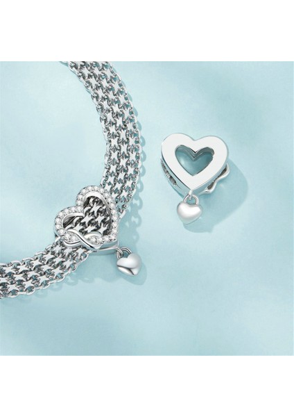 Pendant Charm Sonsuza Dek Kalp Klip Ayıları Kadınlar Için Karşılaştırılmış Farklı Bileklikler ve Kolye 925 Gümüş (Yurt Dışından)