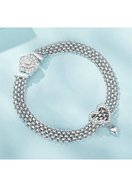 Pendant Charm Sonsuza Dek Kalp Klip Ayıları Kadınlar Için Karşılaştırılmış Farklı Bileklikler ve Kolye 925 Gümüş (Yurt Dışından)