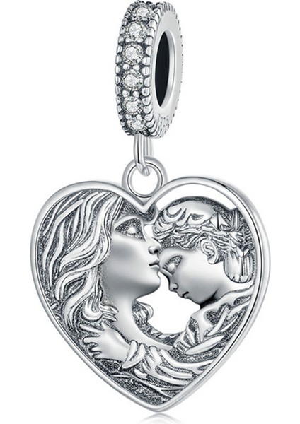 Pendant Charm Anne ve Kızı Pendant Kadınlar Için Karşılaştırılmış Farklı Bileklikler ve Kolye 925 Gümüş (Yurt Dışından)