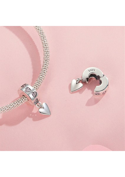 Pendant Charm Silicone Kalp Klip Beads Kadınlar Için Karşılaştırılmış Farklı Bileklikler ve Kolye 925 Gümüş (Yurt Dışından) fiyatları