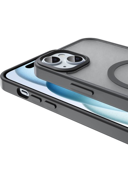 Apple iPhone 14 Plus ile Uyumlu Kılıf Magsafe Şarj Özellikli Mat Arka Yüzeyli Kapak